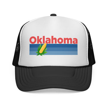 Oklahoma Retro Corn and Farm Trucker Hat - 0