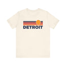 Detroit, Michigan T-Shirt Retro Sun Ombre Unisex Tee, Vintage Michigan Tee, Mountain Sun Detroit Tee, Michigan Souvenir Shirt-3