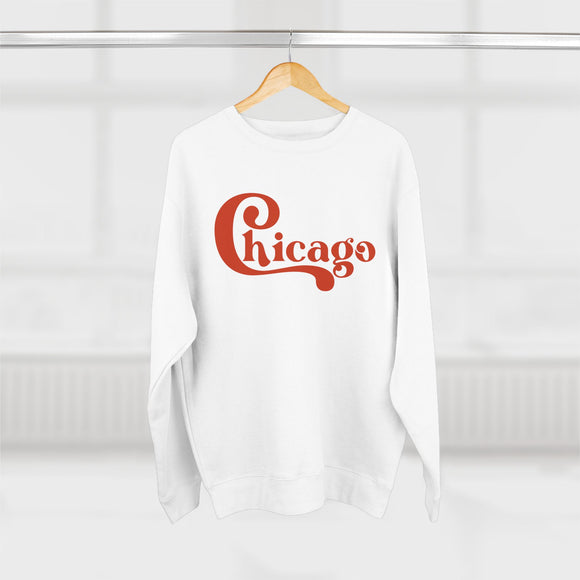 Chicago Retro Orange Script Crewneck Sweatshirt