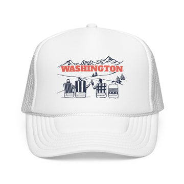 Buy white Washington Après-ski Trucker Hat — Foam Mesh Cap