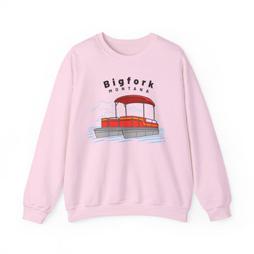Buy light-pink Bigfork, Montana Sweatshirt - Pontoon Boat Sweatshirt