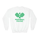 Maine Youth Sweatshirt - Pickleball Unisex Kid's Maine Crewneck Sweatshirt-1