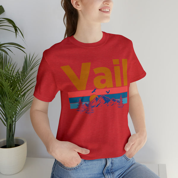 Vail, Colorado Shirt - Mountain Sunset Unisex Vail T-Shirt
