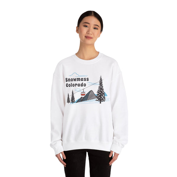 Snowmass, Colorado Sweatshirt - Unisex Retro Ski Mountain Gondola Snowmass Sweatshirt