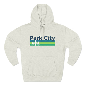 Premium Park City, Utah Hoodie - Retro Unisex Park City Sweatshirt - Stripe Wordmark - 0