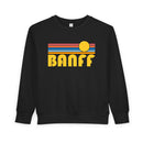 Banff, Canada Toddler Sweatshirt - Retro Sun Banff Toddler Crewneck Sweatshirt-3