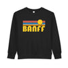 Banff, Canada Toddler Sweatshirt - Retro Sun Banff Toddler Crewneck Sweatshirt