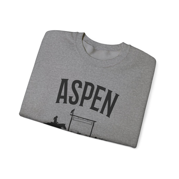 Aspen, Colorado Sweatshirt - Mountain Cowgirl Graphic Crewneck