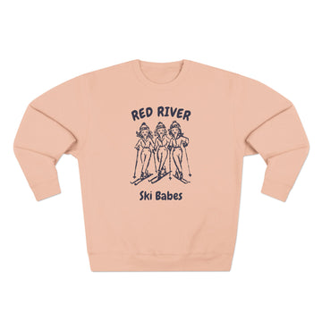 Buy pale-pink Premium Red River, New Mexico Ski Babes Sweatshirt