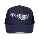 Kids Portland, Oregon Trucker Hat Foam - Youth Snapback Cap on white background