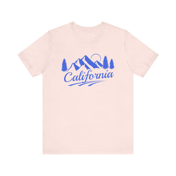 Buy soft-pink California T-Shirt - Retro Mountain Unisex California Shirt - Pine Treeline