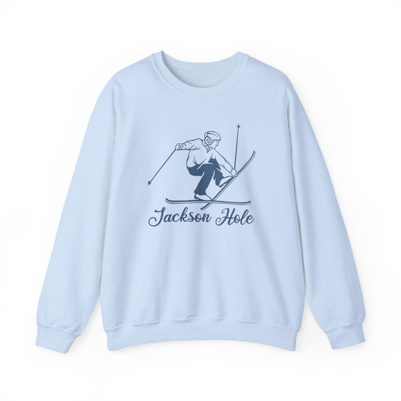 Jackson Hole, Wyoming Sweatshirt - Vintage Skiing Graphic Crewneck