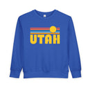 Utah Toddler Sweatshirt - Retro Sun Utah Toddler Crewneck Sweatshirt-2