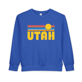 Utah Toddler Sweatshirt - Retro Sun Utah Toddler Crewneck Sweatshirt