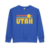 Utah Toddler Sweatshirt - Retro Sun Utah Toddler Crewneck Sweatshirt