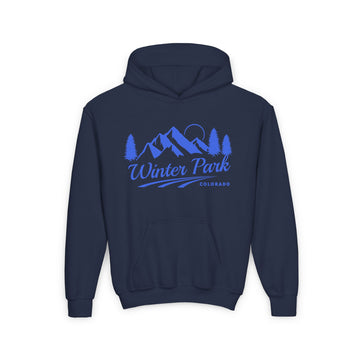 Buy navy Retro Winter Park, Colorado Youth Hoodie - Mountain Winter Park, Colorado Kids Sweatshirt, Cute Winter Park, Colorado Children's Pullover