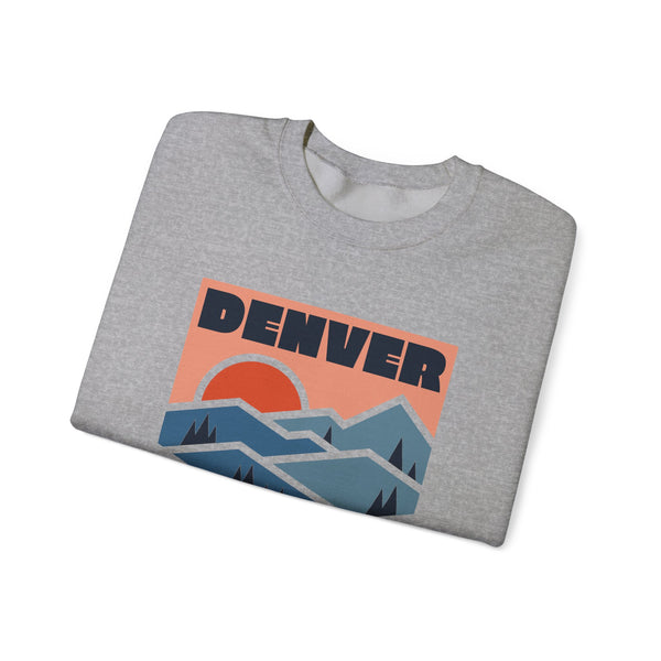 Denver, Colorado Sweatshirt Retro Mountains, Denver Unisex Graphic Crewneck