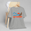 Wyoming Retro Mountains Sunset T-Shirt | Vintage Wyoming Tee-13