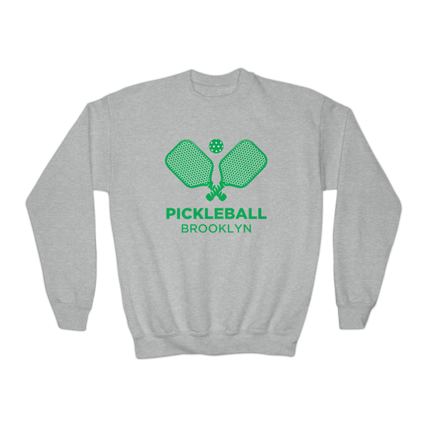 Brooklyn, New York Youth Sweatshirt - Pickleball Unisex Kid's Brooklyn Crewneck Sweatshirt