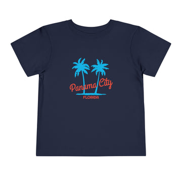Panama City Beach, Florida Toddler T-Shirt - Retro Palm Tree Toddler Panama City Beach Shirt