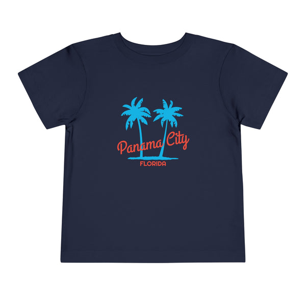 Panama City Beach, Florida Toddler T-Shirt - Retro Palm Tree Toddler Panama City Beach Shirt