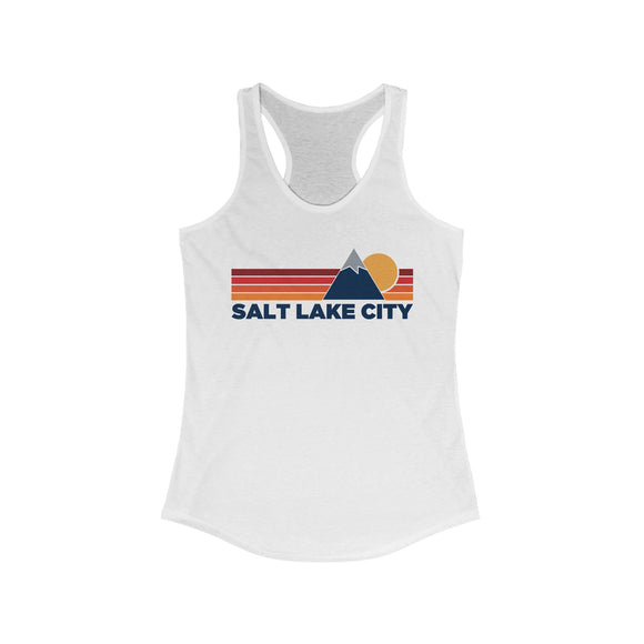Salt Lake City, Utah Women's Racerback Tank Top - Mountain Lover Sleeveless Shirt, Women's Salt Lake City Hiking Tank
