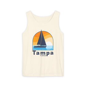 Tampa, Florida Sailboat Tank Top | Comfort Colors 100% Cotton - 0