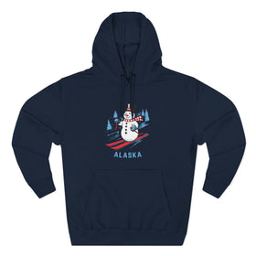 Buy navy Premium Alaska Skiing Snowman Hoodie