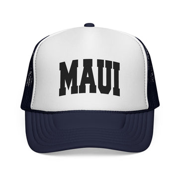 Buy dark-navy Maui, Hawaii Collegiate Style Trucker Hat