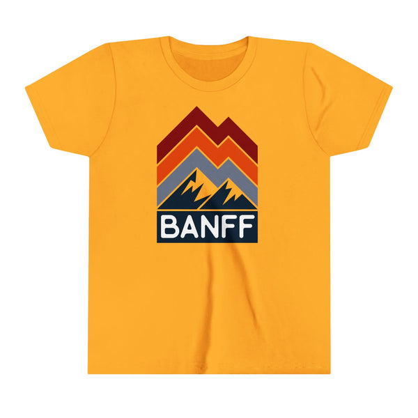 Banff, Canada Youth Shirt - Retro Mountain Banff Kid's T-Shirt
