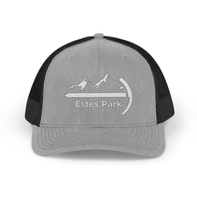 Buy heather-grey-black Estes Park, Colorado Snapback Trucker Cap - Embroidered Estes Park Hat