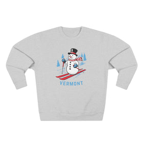 Premium Vermont Skiing Snowman Sweatshirt - 0