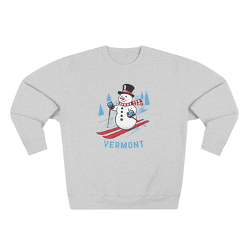 Premium Vermont Skiing Snowman Sweatshirt - 0