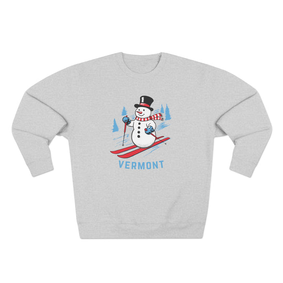 Premium Vermont Skiing Snowman Sweatshirt