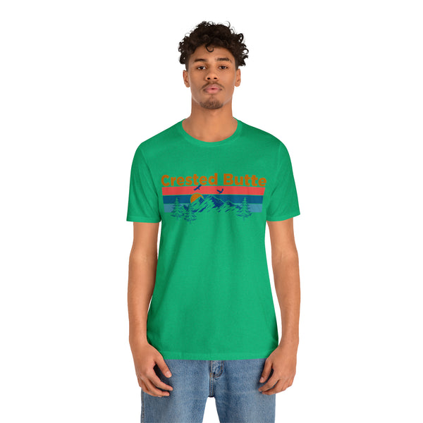 Crested Butte, Colorado Shirt - Mountain Sunset Unisex Crested Butte T-Shirt