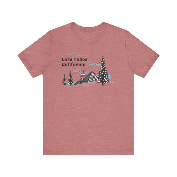 Lake Tahoe, California T-Shirt - Retro Ski Mountain Gondola Unisex Lake Tahoe Shirt