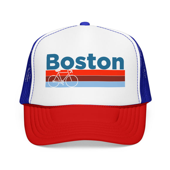 Boston, Massachusetts Trucker Hat - Foam Boston Bike Cap