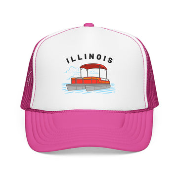 Buy hot-pink-white-hot-pink Illinois Trucker Hat - Pontoon Boat