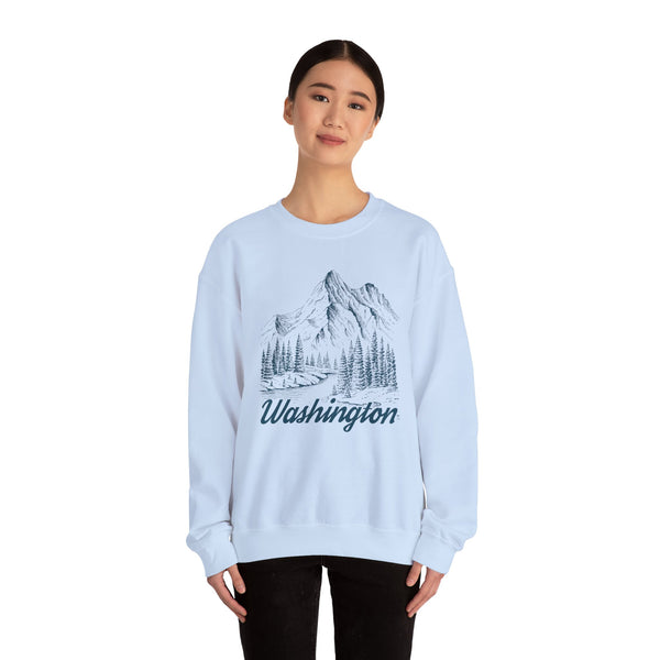 Washington Sweatshirt - Mountain Illustration Graphic Crewneck