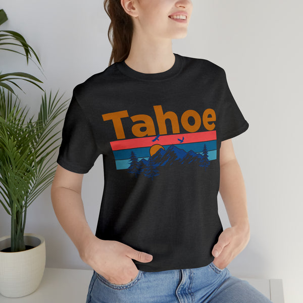 Tahoe, California Shirt - Mountain Sunset Unisex Tahoe T-Shirt