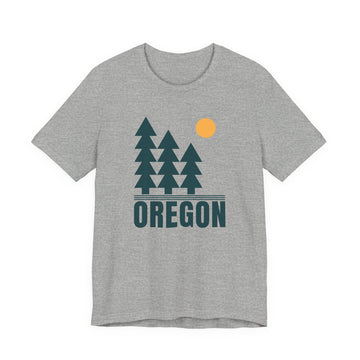 Buy athletic-heather Oregon T Shirt - Retro Trees Oregon Tee
