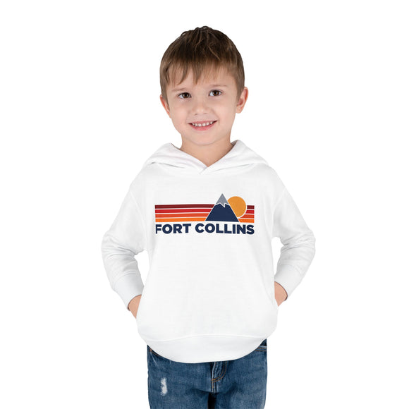 Fort Collins, Colorado Toddler Hoodie - Unisex Mountain Fort Collins Pullover Sweatshirt, Kids Hooded Jumper, Colorado Souvenir