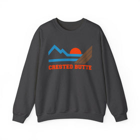 Buy dark-heather Crested Butte, Colorado Sweatshirt - Mountain Crested Butte Crewneck Sweatshirt