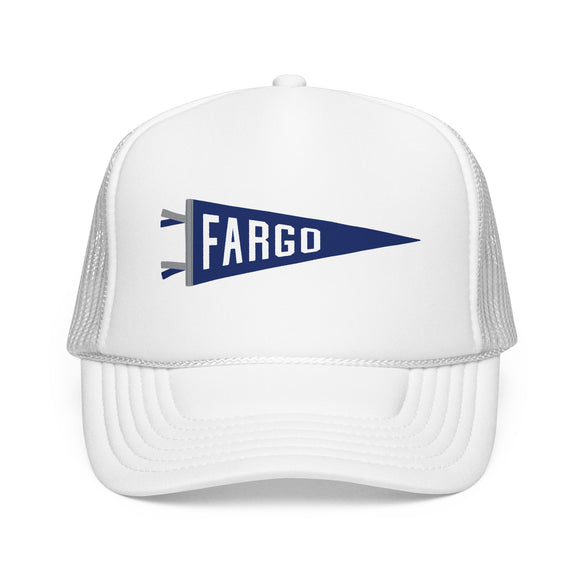 Fargo, North Dakota Pennant Trucker Hat — Retro Flag Foam Cap
