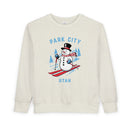 Park City, Utah Toddler Sweatshirt - Skiing Snowman Park City Toddler Crewneck Sweatshirt-1