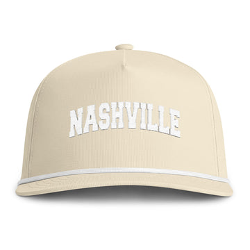 Buy ivory Nashville, Tennessee Embroidered Rope Hat - Vintage Sunwashed Rope Cap, Comfort Colors