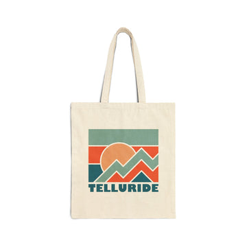Telluride, Colorado Cotton Canvas Telluride Tote Bag - Sunset Square