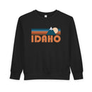 Idaho Toddler Sweatshirt - Retro Mountain Idaho Toddler Crewneck Sweatshirt-4