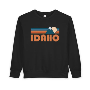 Buy black Idaho Toddler Sweatshirt - Retro Mountain Idaho Toddler Crewneck Sweatshirt