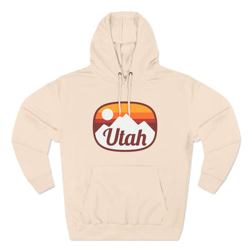 Premium Utah Hoodie - Retro Unisex Sweatshirt - Sunset Oval